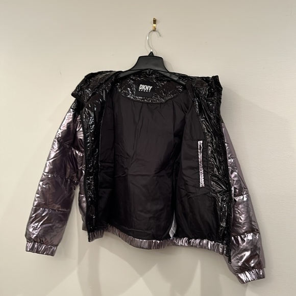 NWT DKNY Sport Down Jacket DP2J8893 Silver Tone Regular Fit, sz L - Picture 8 of 12